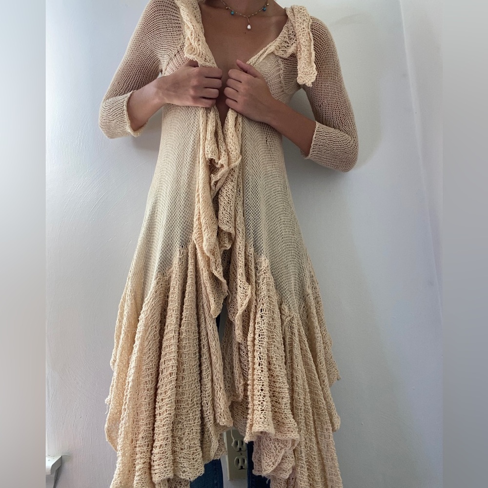 Casmari Ruffled Boho Knitted Cardigan